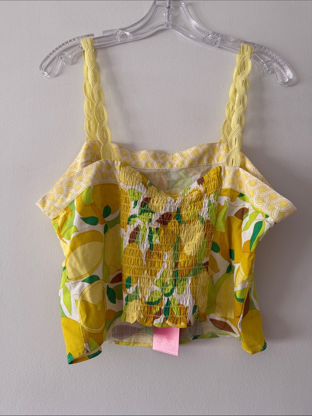 Rose + Olive Resort Lemon Print Crop Top & Wide Leg Pants Set Size M NWT - Picture 4 of 12